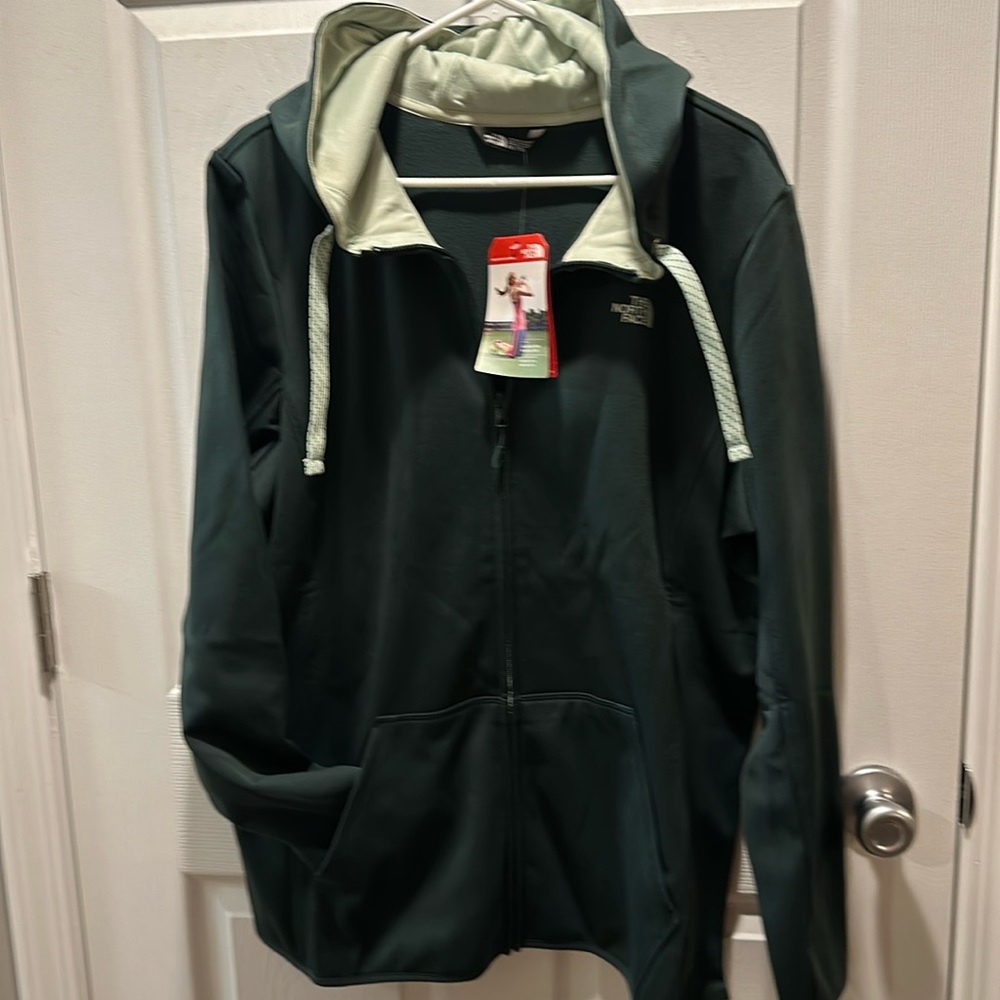 The North Face green full zip hoodie